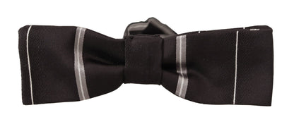 Elegant Silk Bow Tie in Black and Grey