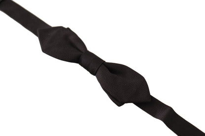 Elegant Black Silk Bow Tie