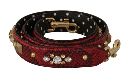 Red Python Leather Shoulder Bag Strap