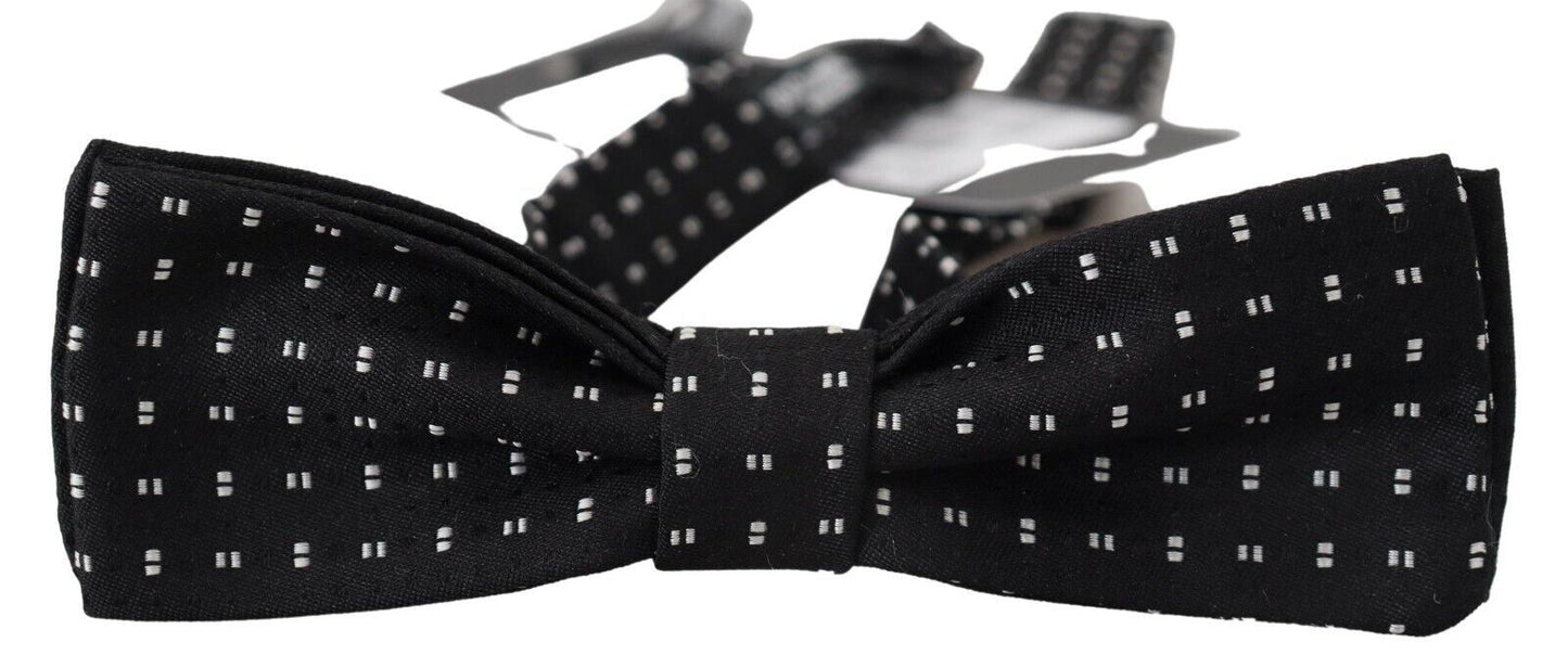 Elegant Black Silk Bow Tie